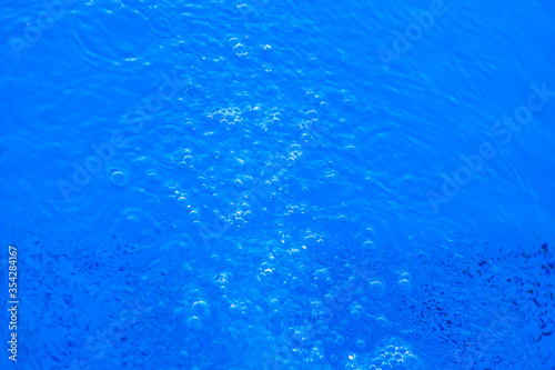 blue water drops, blue water surface, blue water background