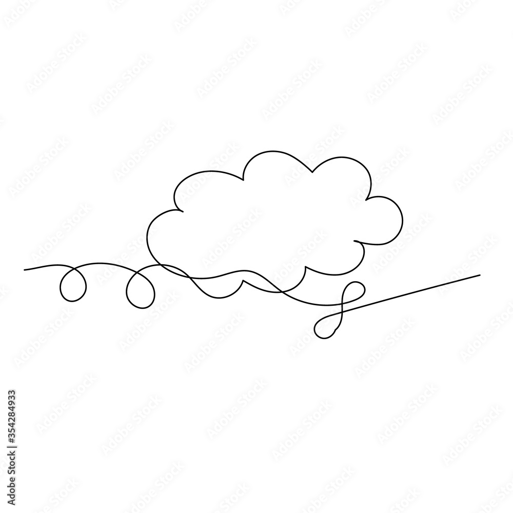 isolated, cloud, sky continuous line drawing, sketch isolated, cloud, sky continuous line drawing, sketch