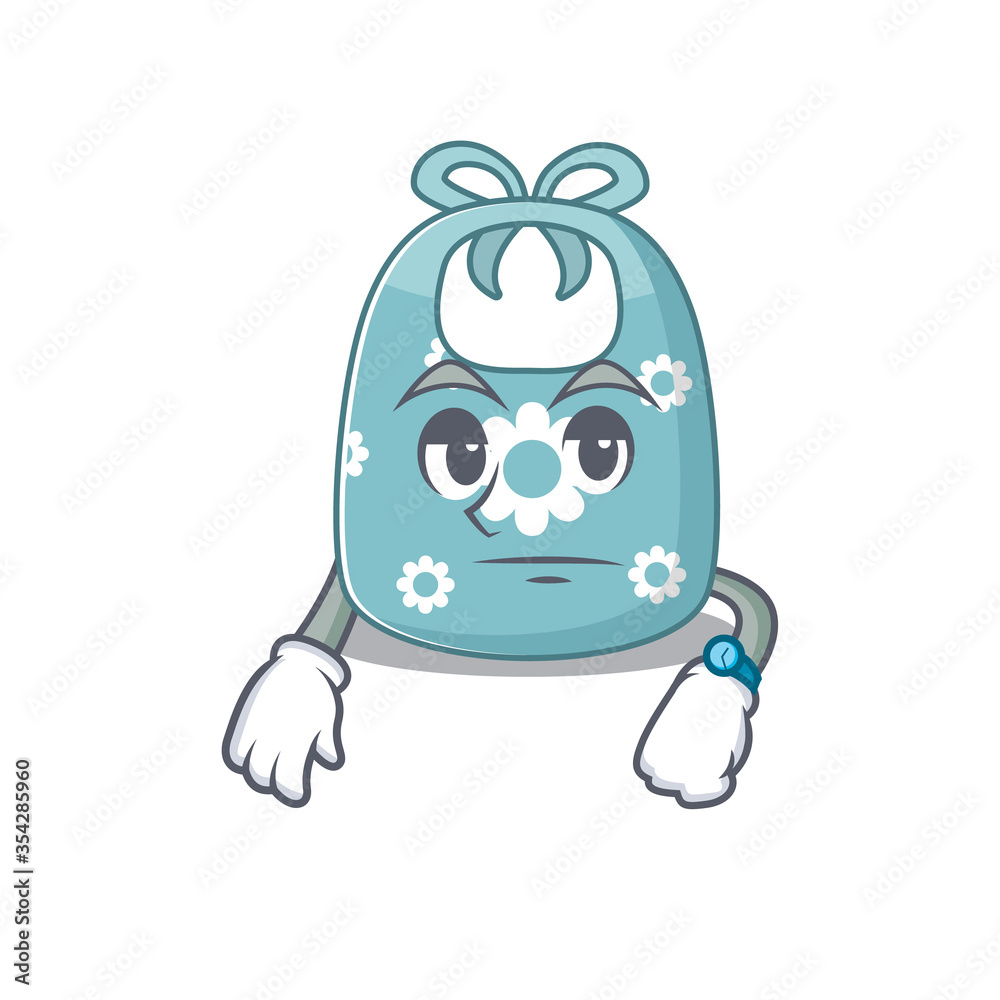 Mascot design style of baby apron with waiting gesture Mascot design style of baby apron with waiting gesture