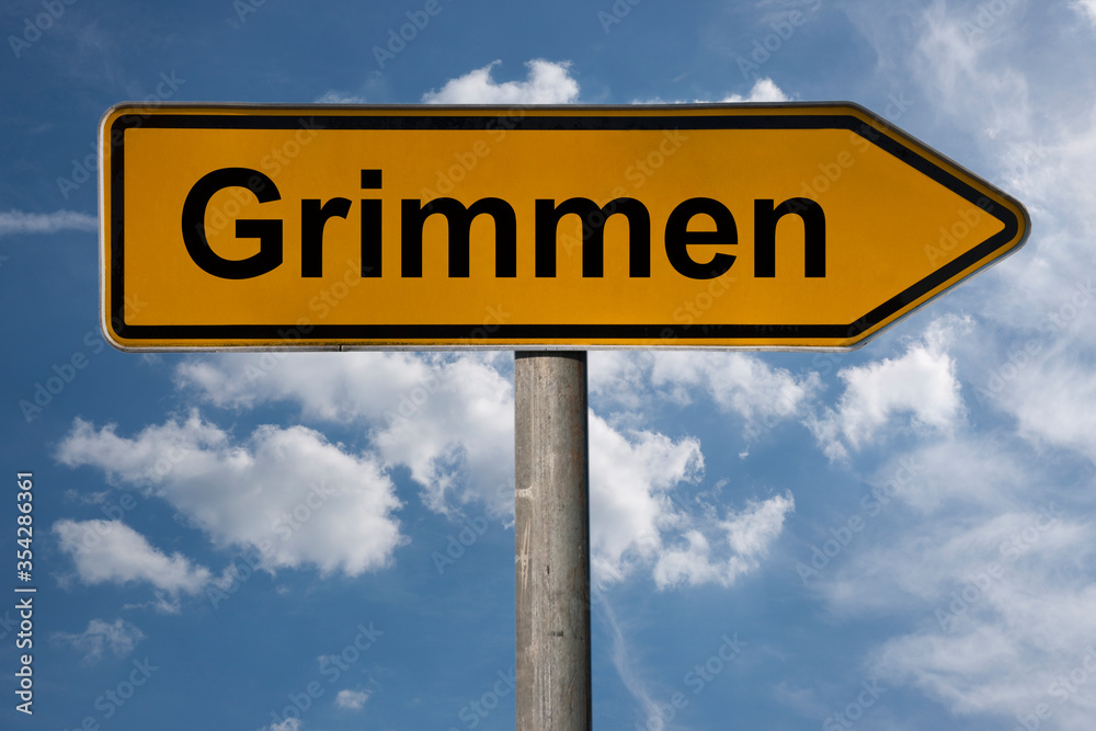 Fototapeta premium Wegweiser Grimmen