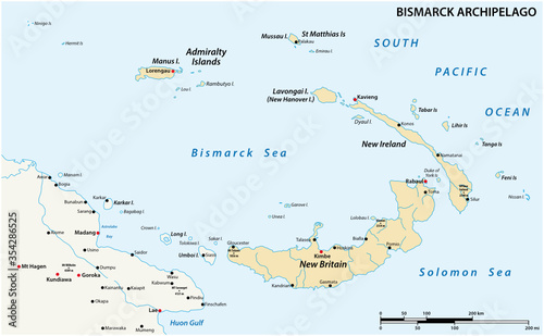 Vector map of the Bismarck Archipelago belonging to Papua New Guinea photo