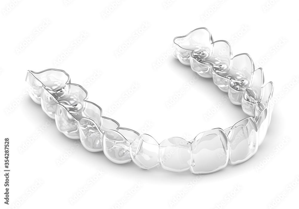 3d render of invisalign removable and invisible retainer - obrazy, fototapety, plakaty 