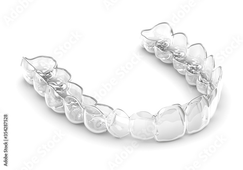 3d render of invisalign removable and invisible retainer