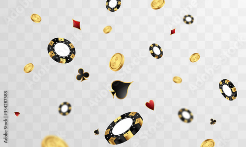Casino Luxury vip invitation with confetti Celebration party Gambling banner background.