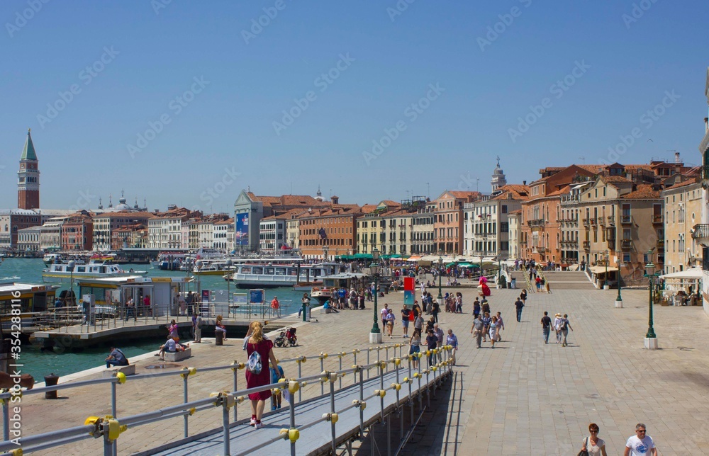 VENICE, ITALY - MAY 28 2016: catwalk in venice on the famous Rivadegli Schiavoni waterfront