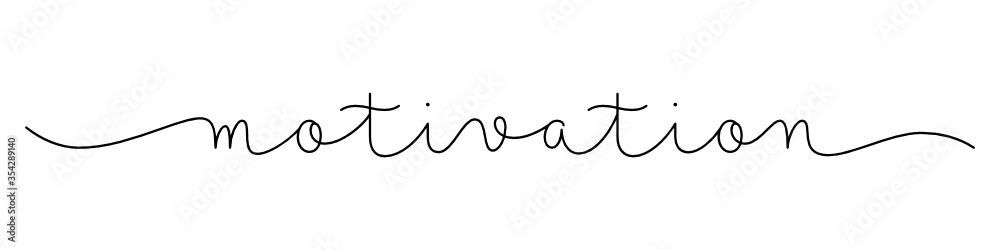 MOTIVATION black vector monoline calligraphy banner with swashes MOTIVATION black vector monoline calligraphy banner with swashes
