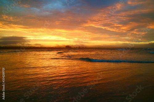 Sunset in The Pass in Byron Bay, NSW Australia