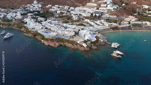 Mykonos Greece, Platis Yialos, panoramic view of the resort photo