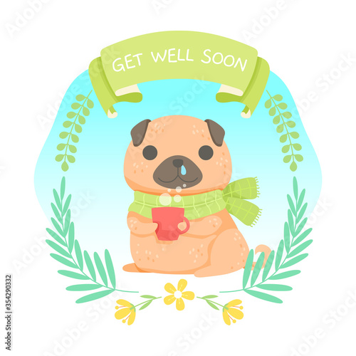 Cute Dog Wishing Get Well Soon