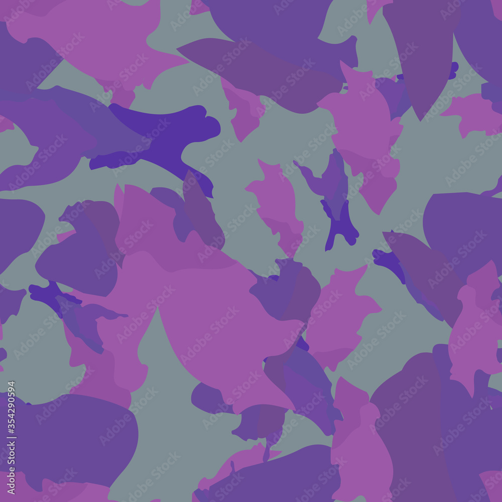 UFO camouflage of various shades of violet and grey colors UFO camouflage of various shades of violet and grey colors