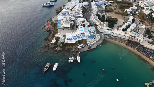 Mykonos Greece, Platis Yialos, view on hotel resort photo