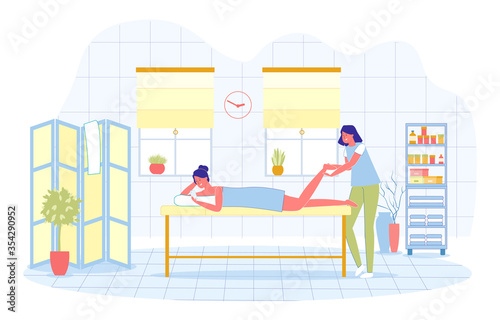 Reflexogenic Foot Massage in Modern Spa Salon.