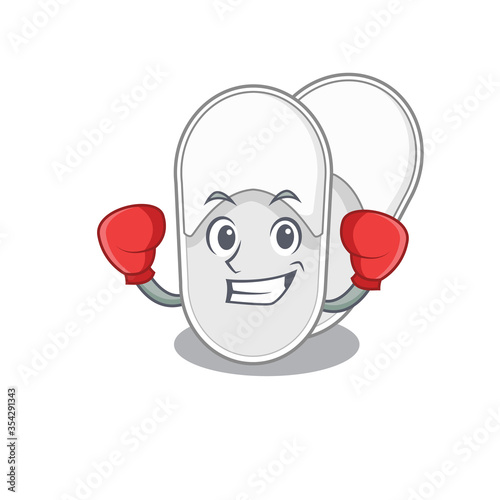 Mascot design of hotel slippers as a sporty boxing athlete