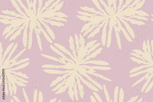 Flowers. Abstraction. Summer print. Soft  pastel colors. Seamless vector illustration on a gentle pink background  for wallpaper  packaging  fabric  textile.