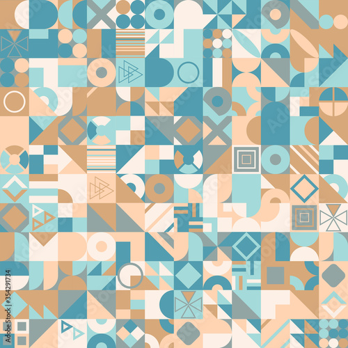 Decorative ornament of geometric shapes. Colorful geometric pattern background
