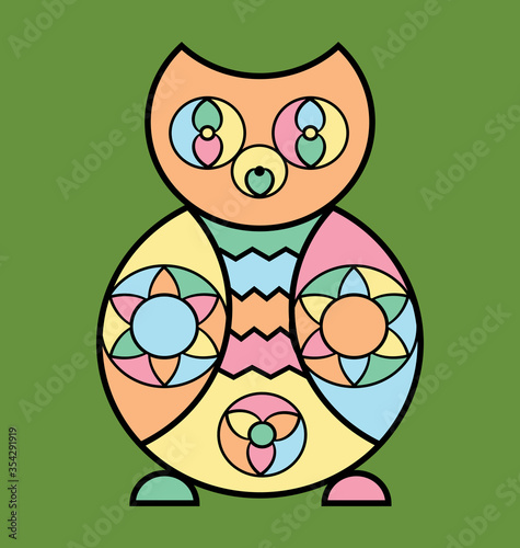 colored background image of the abstract owl