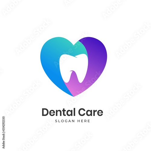 Wallpaper Mural Dental Care Love Logo Design Template Torontodigital.ca