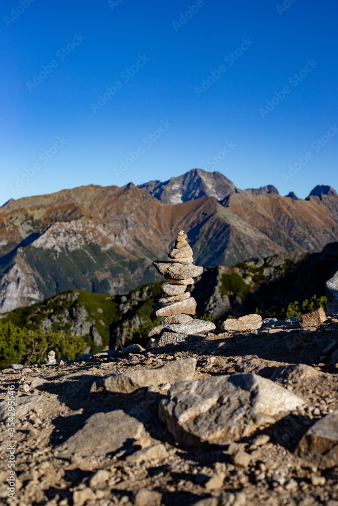 touristic symbolic stones in the mountains
