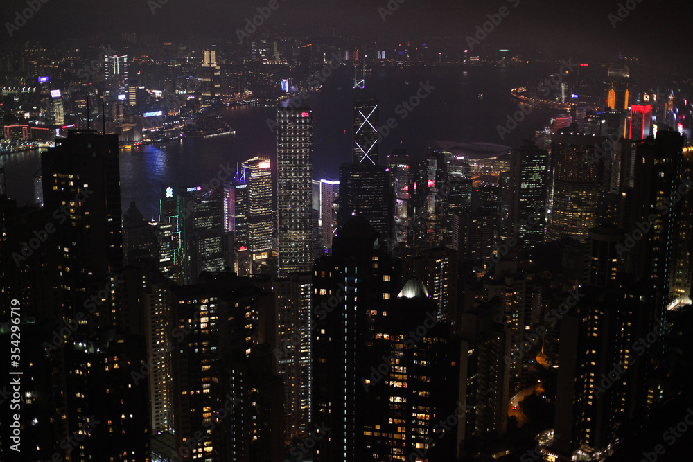 Victoria Peak Hong Kong noche
