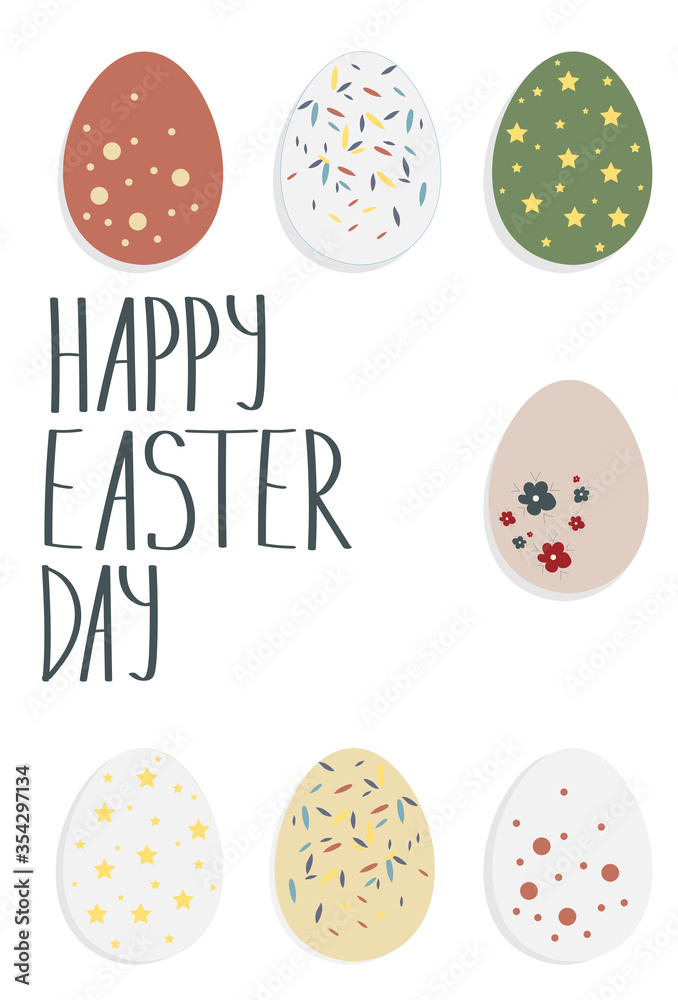 Composition of Easter eggs with different patterns and colors Composition of Easter eggs with different patterns and colors