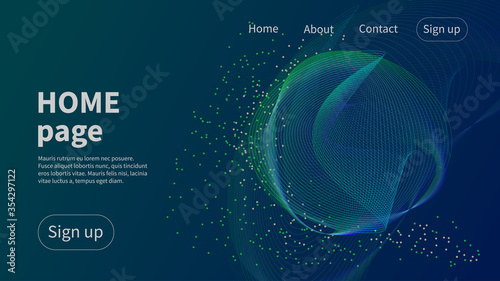 Homepage template. Futura blue landing page