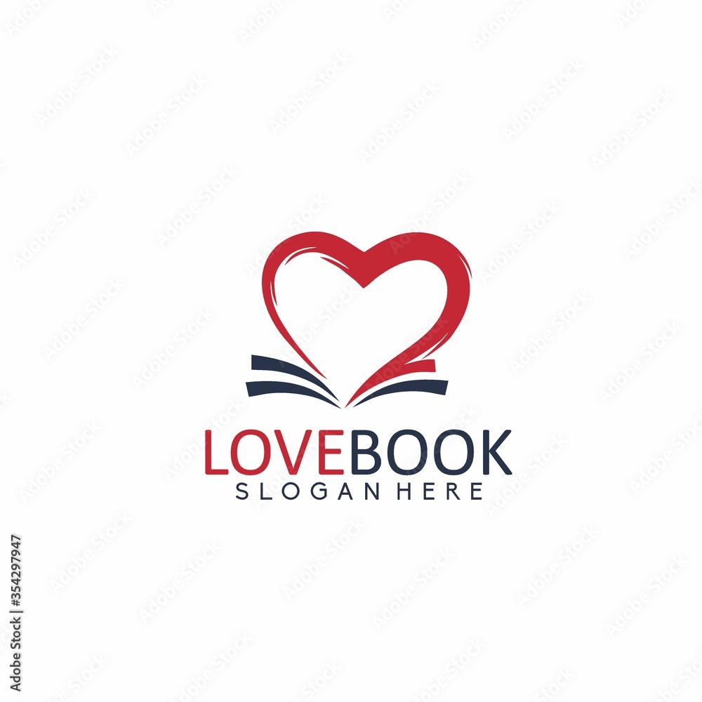 Love Book Logo Template Design Vector, Emblem, Concept Design, Creative Symbol, Icon Love Book Logo Template Design Vector, Emblem, Concept Design, Creative Symbol, Icon