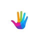 Creative Modern Colorful Hand Logo Design Template
