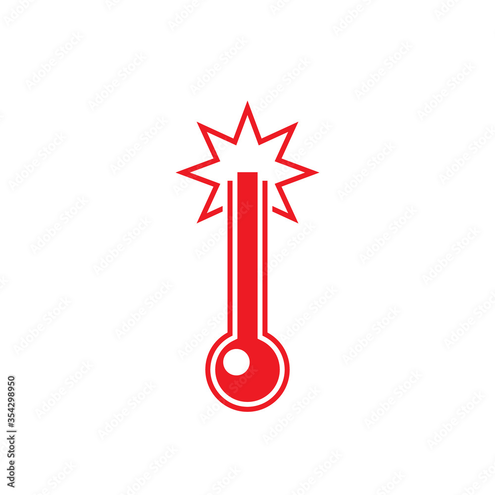 Exploding thermometer icon. Clipart image isolated on white background