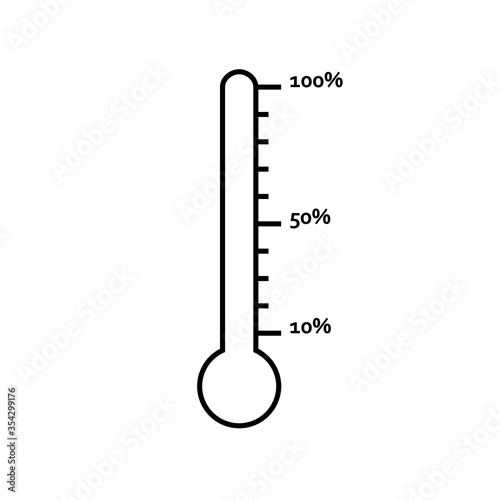 Blank percentage thermometer icon. Clipart image isolated on white background