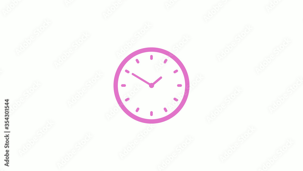 New pink light clock isolated on white background,Counting down clock animation New pink light clock isolated on white background,Counting down clock animation