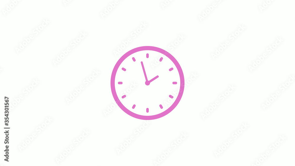 New pink light clock isolated on white background,Counting down clock animation New pink light clock isolated on white background,Counting down clock animation