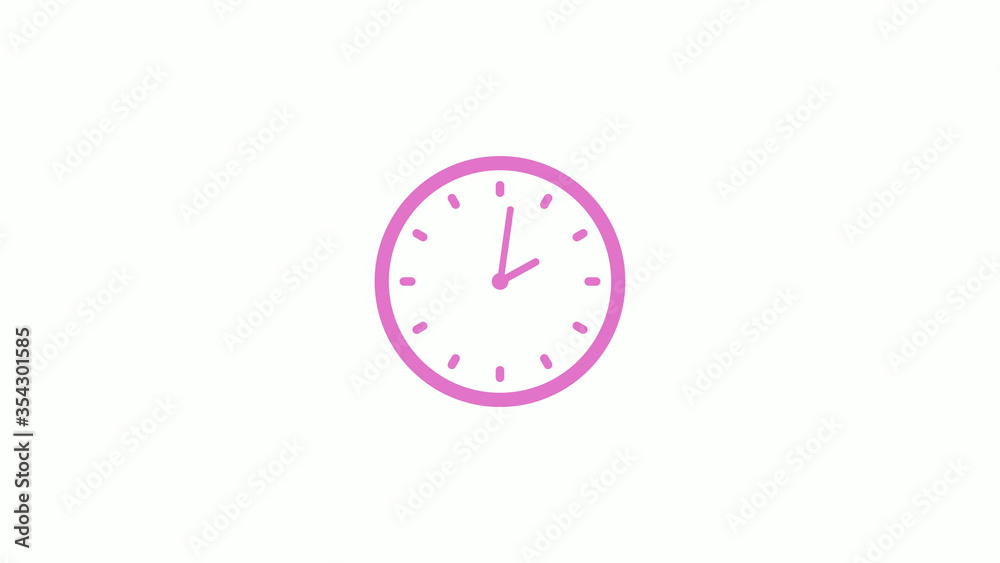 New pink light clock isolated on white background,Counting down clock animation New pink light clock isolated on white background,Counting down clock animation