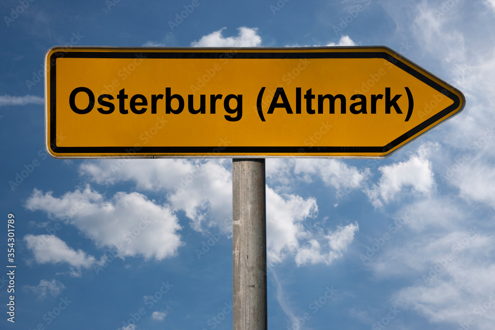 Fototapeta premium Wegweiser Osterburg (Altmark)