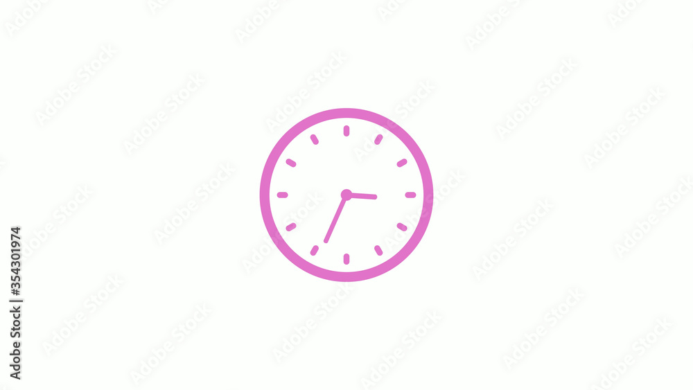 New pink light clock isolated on white background,Counting down clock animation New pink light clock isolated on white background,Counting down clock animation