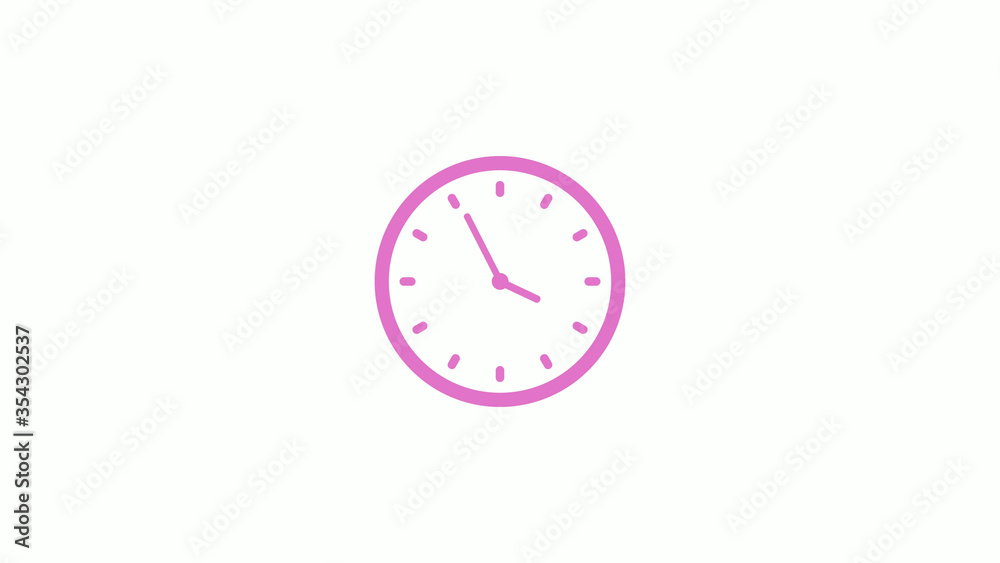 New pink light clock isolated on white background,Counting down clock animation New pink light clock isolated on white background,Counting down clock animation
