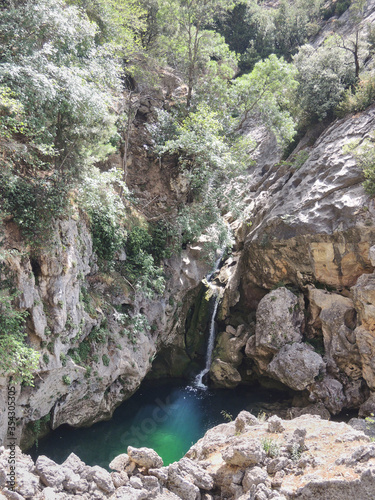 Waterfalls on the Río Borosa route in the Sierra de Cazorla, Segura and Las Villas. Jaén. Andalusia. Spain