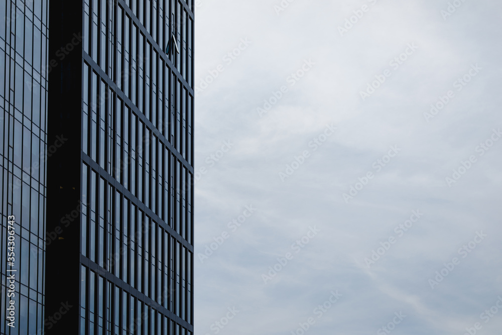 blue sky and facade part of industrial glass blue sky and facade part of industrial glass