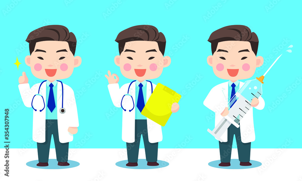 Doctor E with 3 poses give information Set B (with line stroke)
Doctor E with 3 poses give information Set B (with line stroke)