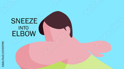 correct way when you sneezing or coughing: by sneeze into your elbow