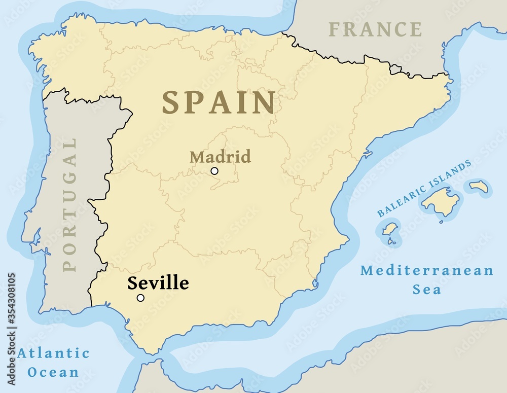 Obraz premium Seville map location