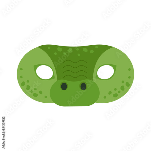 illustration of carnival mask animals africa crocodile. Eye mask for masquerade, children's party. for design, postcards. vector
