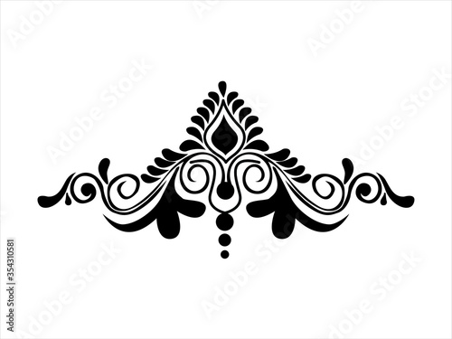 Indian Traditional Alpona isolated on white background - vector illustration