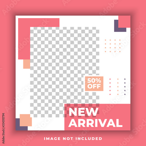 Fashion sale for social media feed template. Social media template vector illustration. Promotion banner template