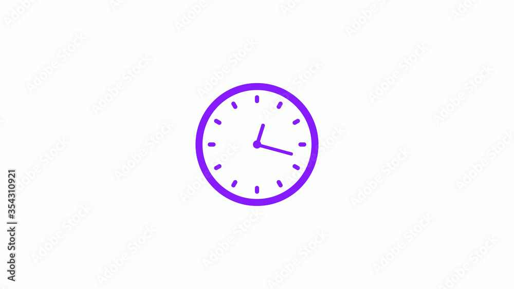 Amazing purple color clock isolated on white background Amazing purple color clock isolated on white background