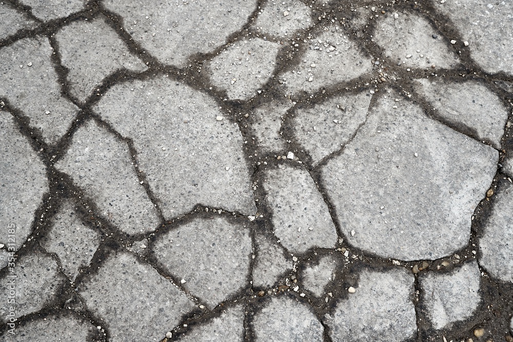 Broken pavement stones at a construction site Broken pavement stones at a construction site