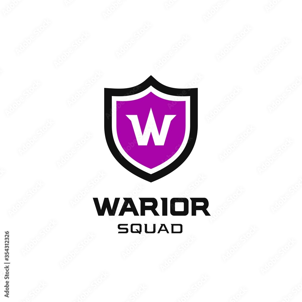Letter W Shield Gaming Squad Logo Design Vector Template Letter W Shield Gaming Squad Logo Design Vector Template