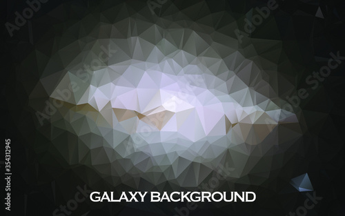 Polygonal Space background with nebula and stars. Magic color Infinite universe and starry night. Vector illustration for poster design. High technology, milky way concept. 