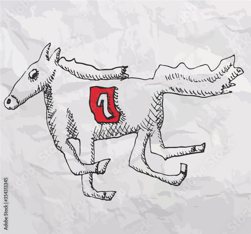 Galoppierendes Pferd, Illustration