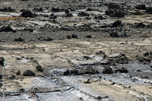  Interesting mud background. Muddy soil texture.