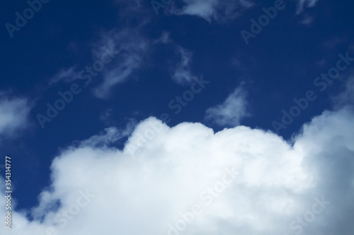 White Clouds and Blue Sky Abstract Shapes